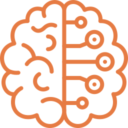ícone de cérebro que representa machine learning