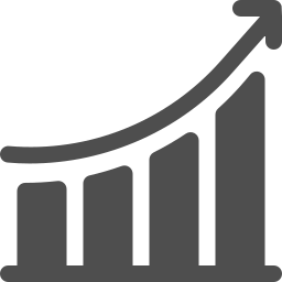 Ícone de gráfico em crescimento